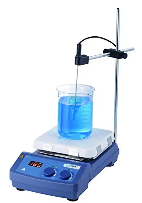 Scilogex SCI550-S 7 x 7 in. LED Square-top Digital Magnetic Hotplate Stirrer Ceramic Glass Hot Plate 550C Max 0-1500RPM 10L Max Vol