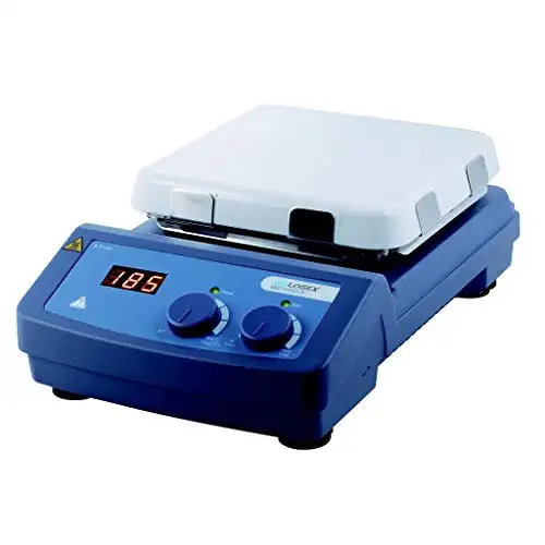 Scilogex SCI550-S 7 x 7 in. LED Square-top Digital Magnetic Hotplate Stirrer Ceramic Glass Hot Plate 550C Max 0-1500RPM 10L Max Vol