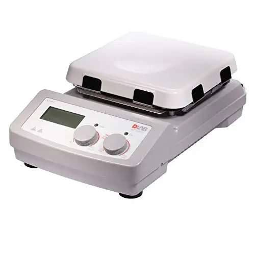 DLAB 8030122111 Ms7-H550-Pro LCD Digital 7" Square Glass Ceramic Hotplate Stirrer 100-1500 RPM Heating Temperature Up to 550C