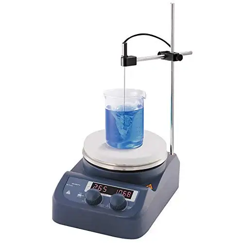 LED Digital Thermostatic Magnetic Stirrer Mixer Hotplate 280 Degree Centigrade Max.Temp Get PT1000-A Temp. Sensor Gift TOPTION