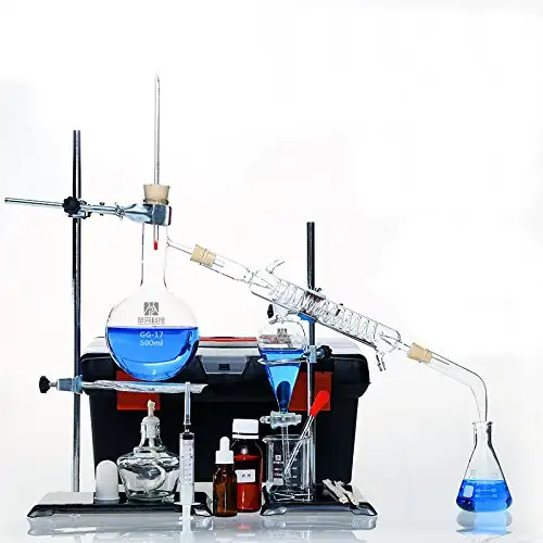 Home Distiller Distilling to Making Your Own Essential oil Moonshine Alcohol Distiller Chemistry Lab Glassware Kit glass Distilling distillation Apparatus 22pcs Kit 500 ML-1600216198