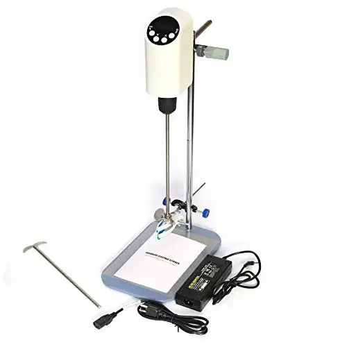 40L Electric Overhead Stirrer 200-3000RPM Lab Digital Mixer DC Permanent Magnet Motor LCD Display Speed Adjustable for Chemical Industry Education and Research