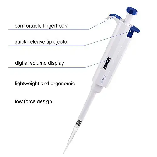 Four E's Scientific 100uL-1000uL High-Accurate Single-Channel Manual Adjustable Variable Volume Pipettes
