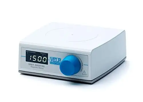 VELP Scientific F203A0450 MST Digital Magnetic Stirrer 5 L Stirring Volume Up to 1500 RPM Counter Reaction Auto Reverse Timer Digital Display White Surface for Titrations-100-240V/50-60 Hz