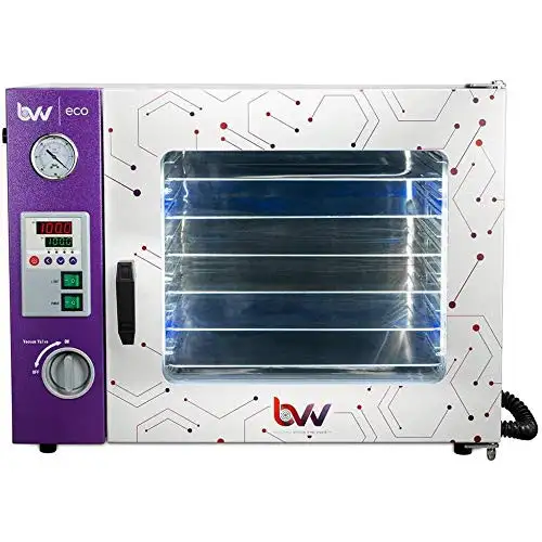 1.9CF 4 Wall Heating LED Display LED's 5 Shelves Standard Eco Vacuum Oven and VE160 7CFM Single Stage Vacuum Pump Kit