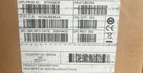 Ciena Ntk538Dr Wlai Motr 4X Qsfp28 Circuit Pack