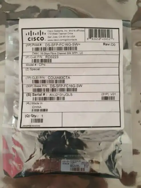 Cisco Ds-Sfp-Fc16G-Sw 10-2666-01 16G 16Gfc Fibre Channel Fc Sfp+ Lc Mmf Sw 850Nm