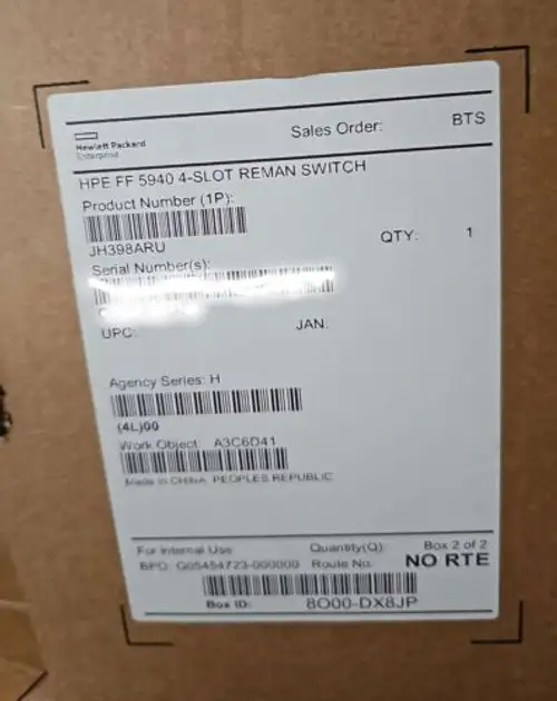 Hpe Flex Fabric Ff 5940 4-Slot Switch Jh398A Hpe Remanufacture