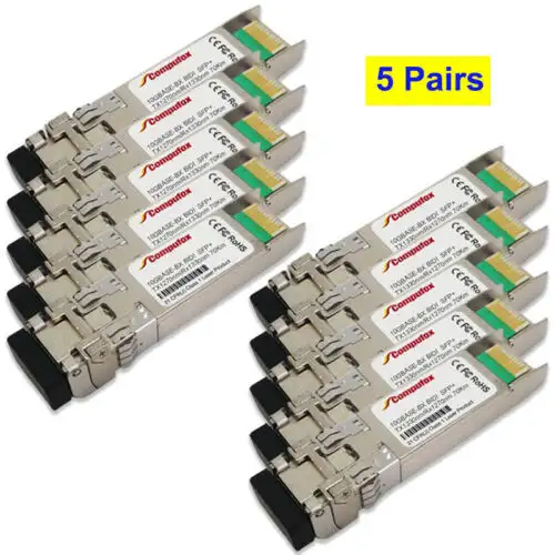 5 Pairs - 70Km 10G Bidi Sfp+ Transceiver For Cisco Mikrotik Huawei Juniper