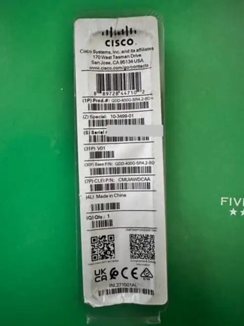 Cisco Qdd-400G-Sr4.2-Bd W/Hologram. In Stock