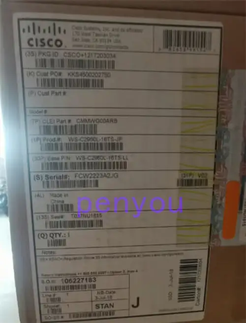 Cisco Ws-C2960L-16Ts-Ll Ws-C2960L-16Ts-Jp Via Brand Dhl Or Fedex