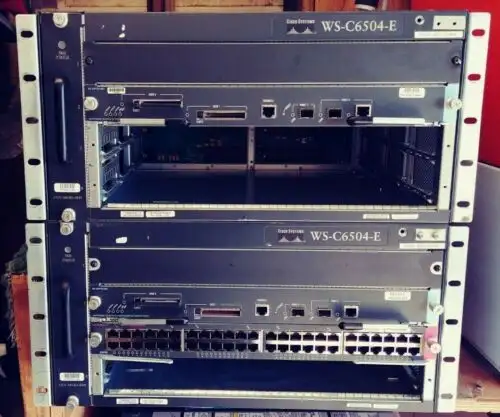 Lot Of 2 Cisco 6504-E Chassis 4-Slot Ws-C6504-E W/ Dual Ac & Ws-Sup720