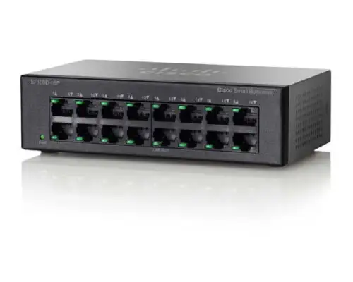 Cisco Sf100D-16P-Uk Switch - 16 Anschl√ºsse - Unmanaged Inkl Vat
