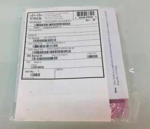 New Cisco Ons-Qsfp-4X10-Mlr 4X10Gbase-Lr Optical Transceiver