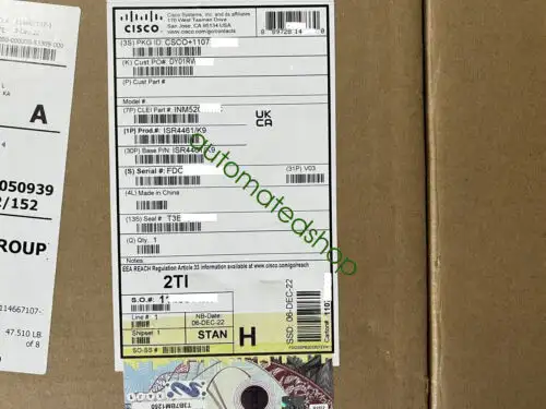 Cisco Isr4461-K9 4400 Series Integrated Services Router Via Fedex Or Dhl