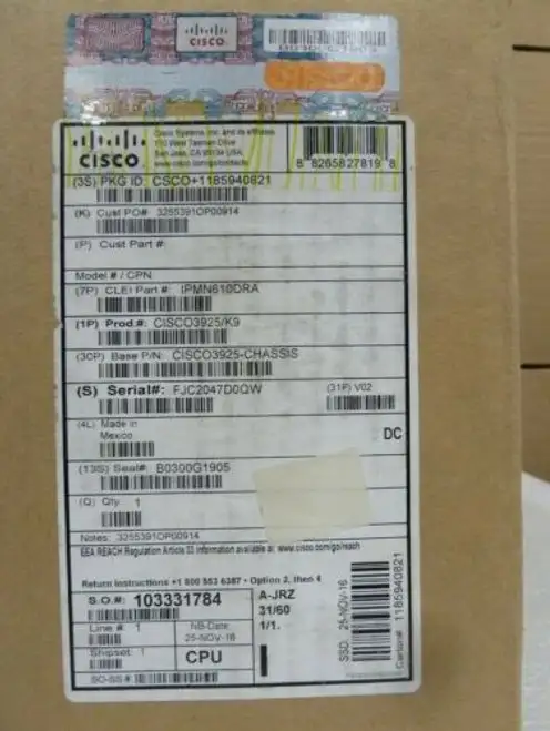 Cisco3925/K9. ping-30 Day .