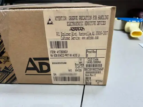Adtran 4172839G1. Clie Code: Vamlc00Bra. (( We Buy Adtran ))