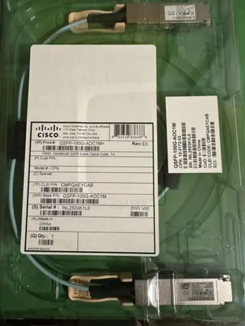 Cisco Original Qsfp-100G-Aoc1M= 100Gbase. Active Optical Cable W/ Hologram