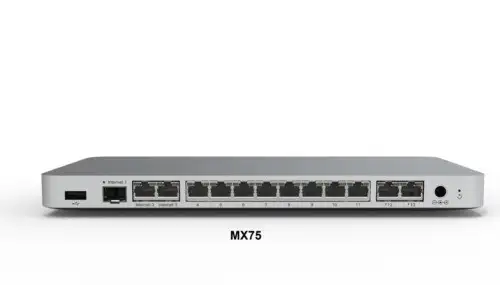 Cisco Meraki Mx75 Cloud Managed Firewall Silver 10X Gigabit Ethernet 1 Gbit/S