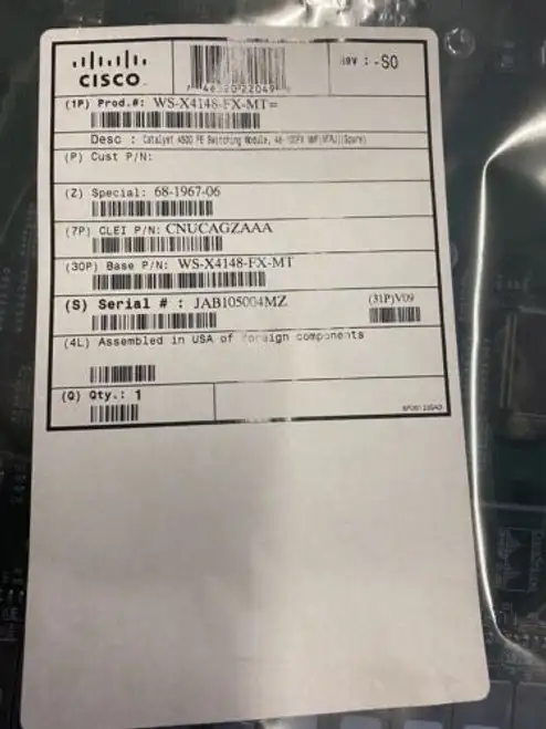 Cisco Ws-X4148-Rj Catalyst 4500 Fe-Schaltmodul 48-100Fx Mmf ( Mtrj )