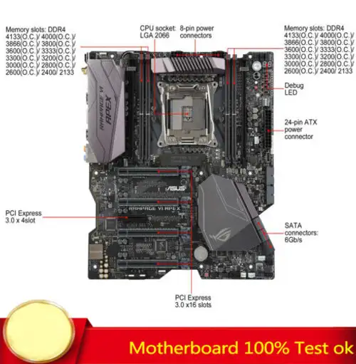For Asus Rog Rampage Vi Apex Motherboard Support Lga2011 Ddr4 Work