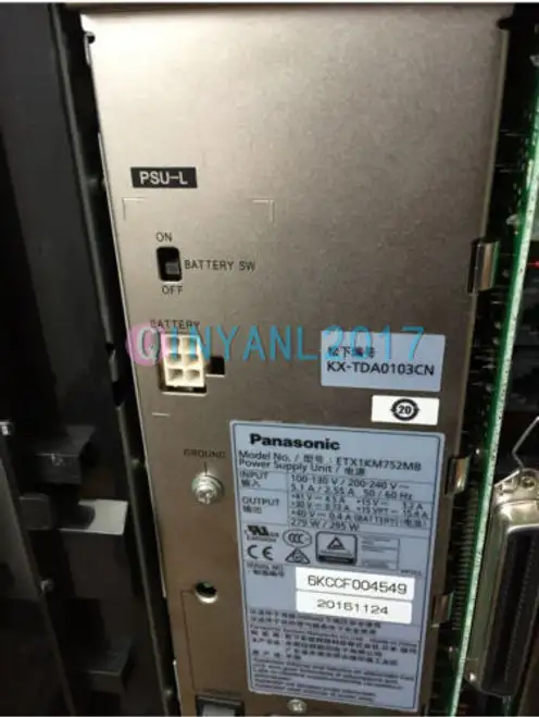 Panasonic Tda600 Tda620 Power Supply Kx-Tda0103Cn Etx1Km752Mb