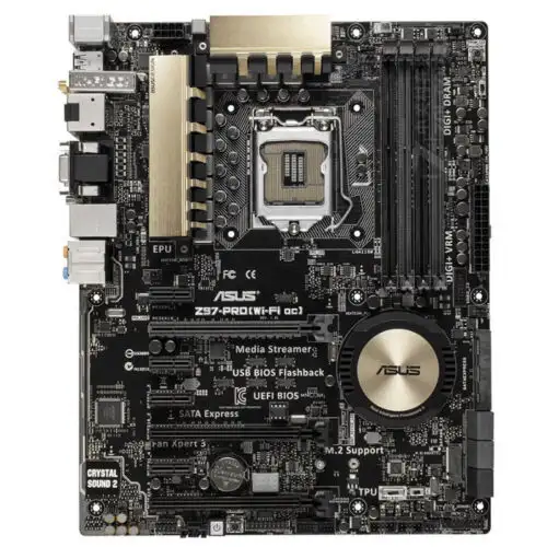 Asus Z97-Pro(Wi-Fi Ac) Motherboard Lga 1150 Ddr3 Wifi Ps/2 Dvi Ram Hdmi Dp Vga