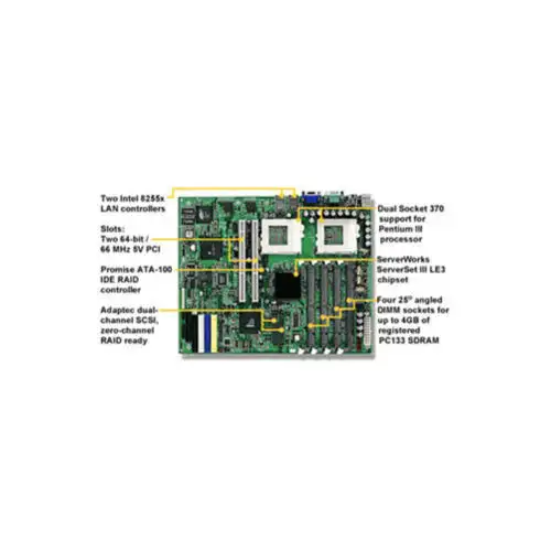 Tyan S2518Gn Thunder Le-T Dual Socket 370 Motherboard.Serverworks Serverset Iii