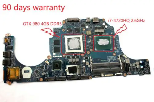 Dell Alienware 15 R1 17 R2 Motherboard W/I7-4720Hq Gtx 980M 4Gb La-B753P 6Kr1D