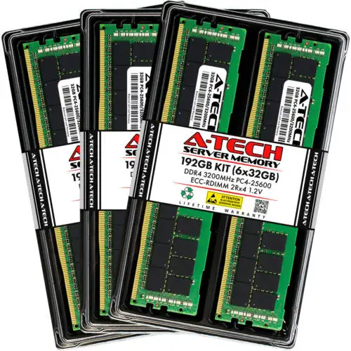 192Gb 6X 32Gb Pc4-3200 Rdimm Qnap Ts-H1090Fu-7232P-64G Memory Ram