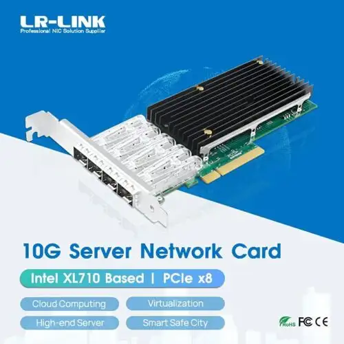 Intel Xl710-Bm1 Based Pcie V3.0 X8 Quad Port Sfp+ 10 Gigabit Server Adapter