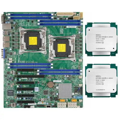 Supermicro X10Drl-I Lga2011-3 Motherboard Intel Xeon E5-2696V3 36C/72T 2.3Ghz