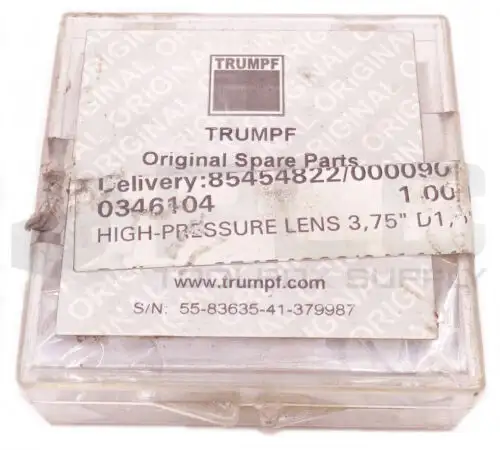 New Trumpf 0346104 Focusing Lens Focal Length=3 75 √ò1.5"