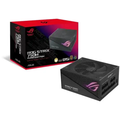 Asus Rog Strix 750W 80+ Gold Aura Edition Full Modular Power Source- Black