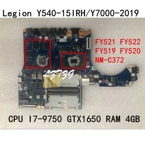 Lenovo Legion Y540-15Irh Y7000-2019 Placa Base I7-9750H Gtx1650 4G 5B20S42503