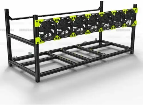 8-Gpu Mining Case Aluminum Stackable Mining Rig Air Frame Case Veddha V3C