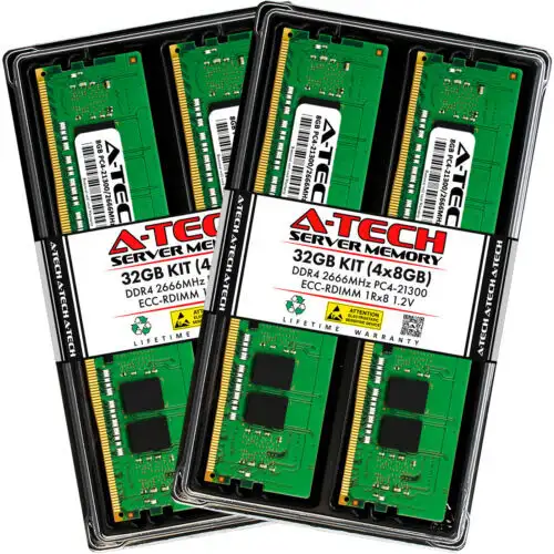 32Gb 4X 8Gb Pc4-2666 Rdimm Supermicro 5038A-I 5039A-I 7048A-T 7049A-T Memory Ram