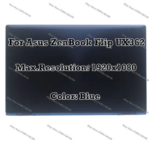 13.3" Asus Zenbook Flip Ux362 Fhd Lcd Touch Screen Assembly Top Display Complete