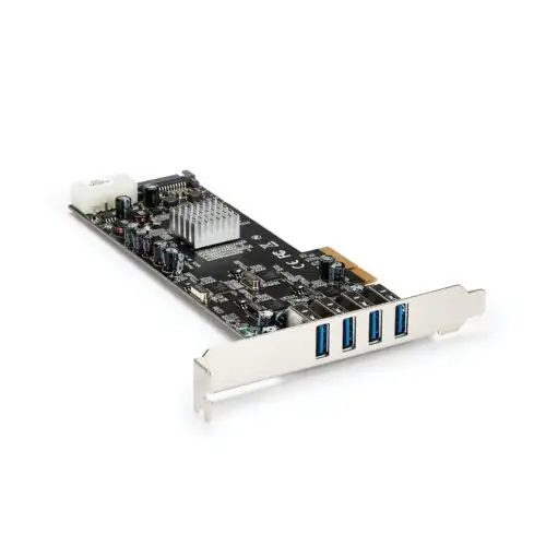 Star Techpcie To 4-Port Usb 3.0 Hub Controller Card Adapter 5Gbps Speed For Pc