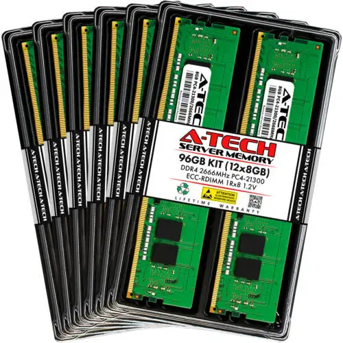 96Gb 12X 8Gb Pc4-2666 Rdimm Lenovo Thinkstation P720 P920 Memory Ram