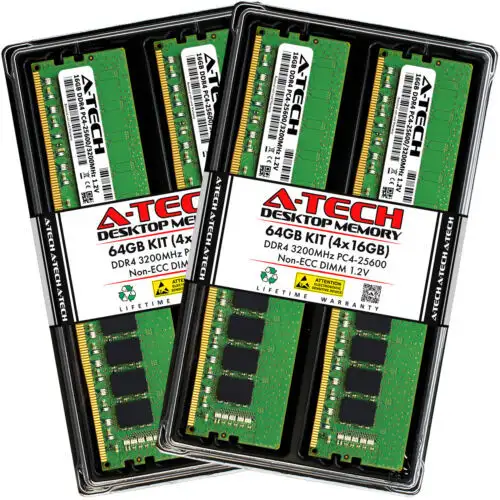 64Gb 4X 16Gb Ddr4-3200 Acer Predator Orion Po3-630 Memory Ram