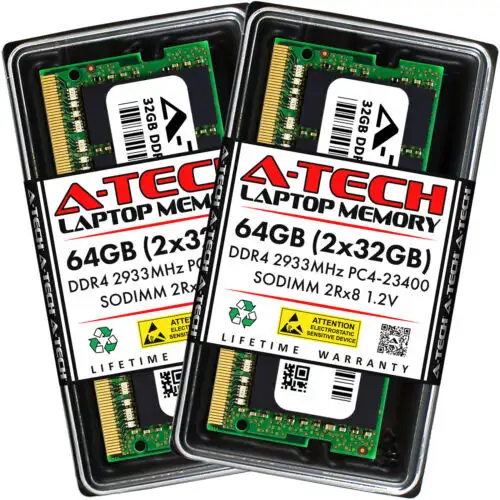 64Gb 2X32Gb Ddr4-2933 Memoria Ram Lenovo Thinkpad P15 Gen 1 P15V Gen 1 T15G Gen 1