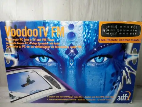Voodoo Tv Fm 3Dfx Card & Software Very Rare In ed Retro Vintage 2000