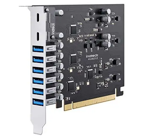Power Supply Usb Pcie Card Total 16 Gbps Bandwidth Usb 3.2 Gen 2 With 8 Usb