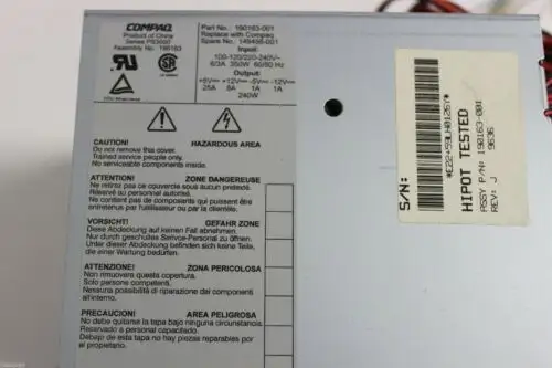 Ps3000 190163 Compaq Hewlett Packard Hp 240 Watt Power Supply Proliant Prosignia