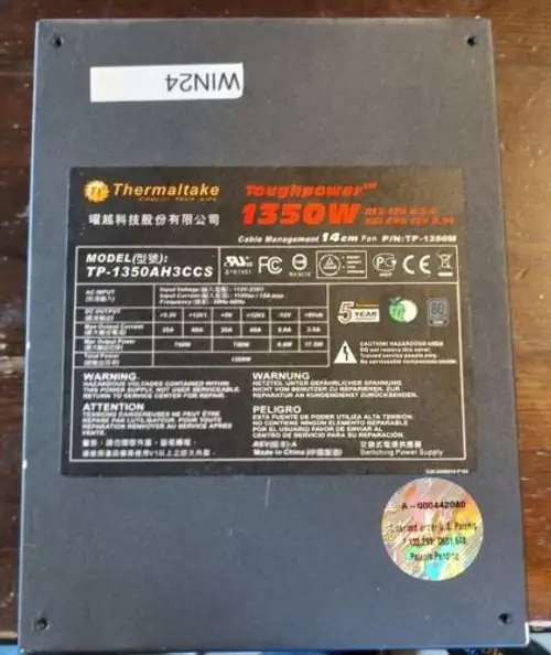 Thermaltake Toughpower Tp-1350Ah3Ccs Power Supply 1350W Atx 12V 2.3 & Ssi Eps 12