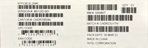 Intel Ntpcblsl204K 2U Slimsas Cable X4 Mb To Hsbp Kit Brown Box