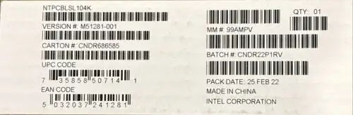 Intel Ntpcblsl104K 1U Slimsas Cable X4 Mb To Hsbp Kit Brown Box