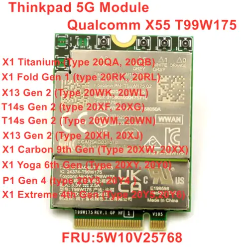 Original Thinkpad X1 Carbon 9Th X1 Yoga 6Th 5G Module T99W175 X55 5W10V25768