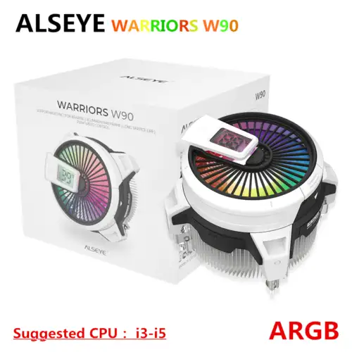 Alseye Warriors W90 Temperature Display I3-I5 Cpu Radiator 5V Pwm Argb Fan